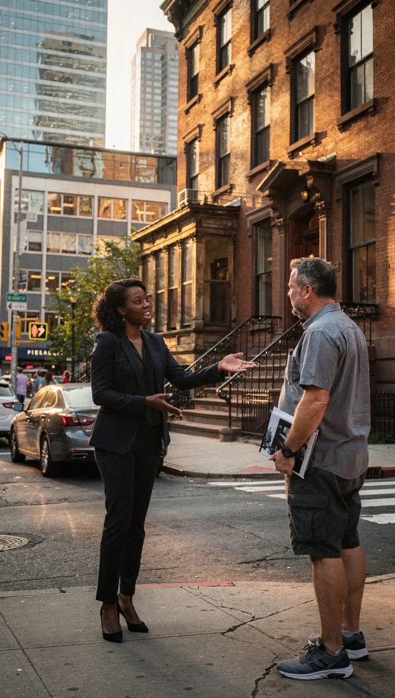 Двор с фонтаном и зонами для отдыха в окружении исторических зданий.