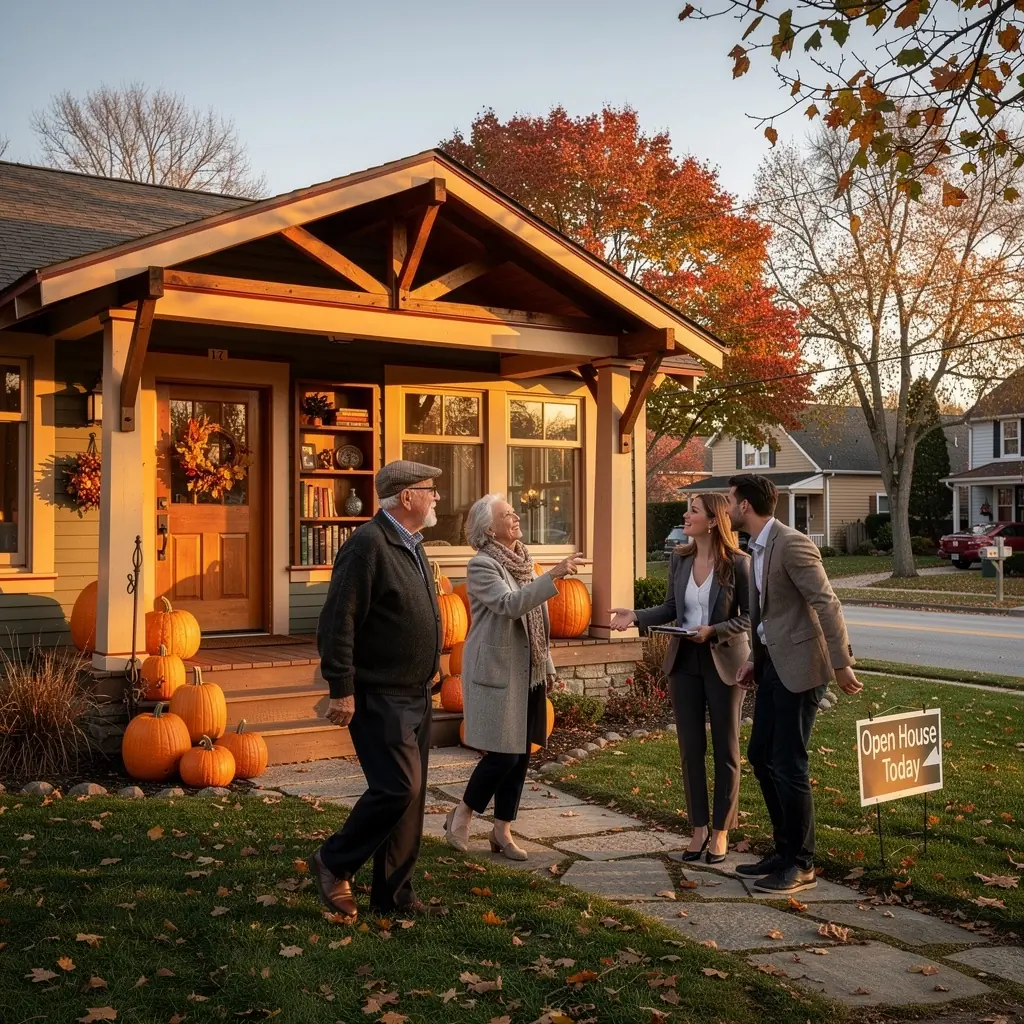 Панорамный вид на улицу с историческими домами и архитектурными памятниками.