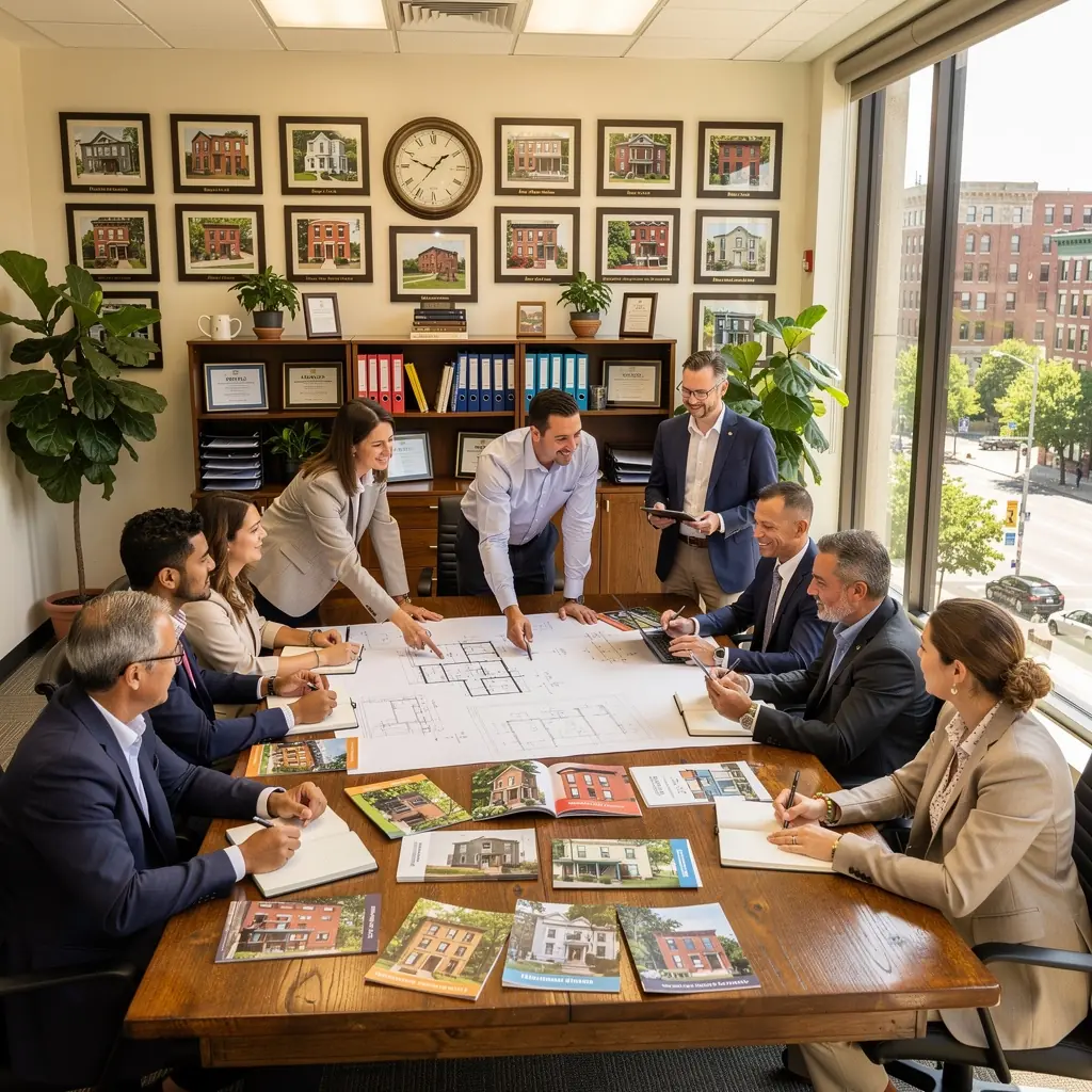 Карта района с отмеченными историческими объектами и рекомендациями по сохранению.