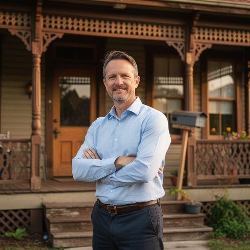 Фасад дома с характерными элементами архитектурного стиля.